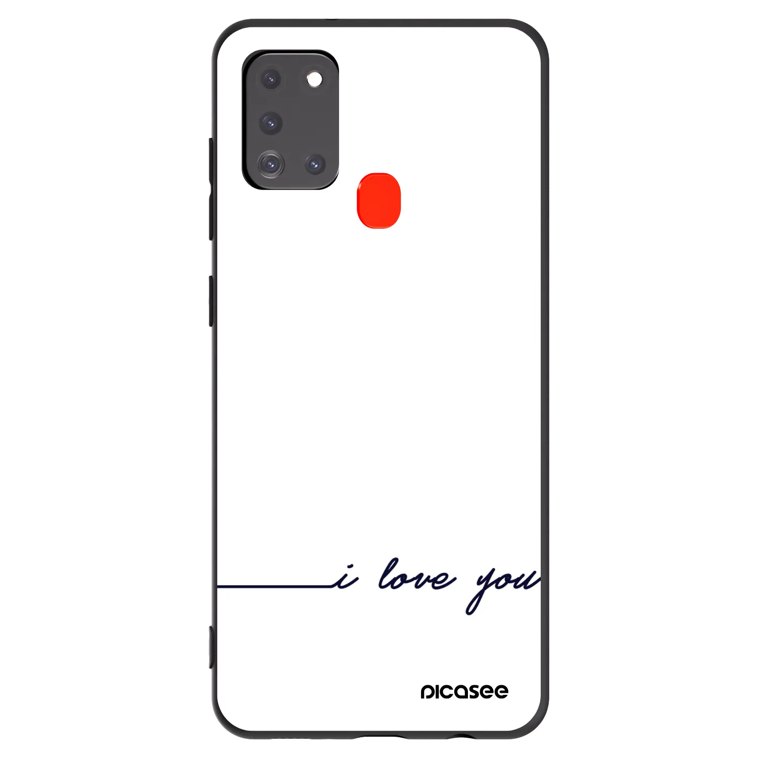 Picasee fekete szilikon tok az alábbi mobiltelefonokra Samsung Galaxy A21s - I love you