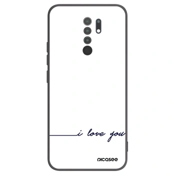 Picasee fekete szilikon tok az alábbi mobiltelefonokra Xiaomi Redmi 9 - I love you