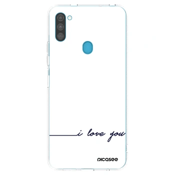 Picasee átlátszó szilikon tok az alábbi mobiltelefonokra Samsung Galaxy M11 - I love you