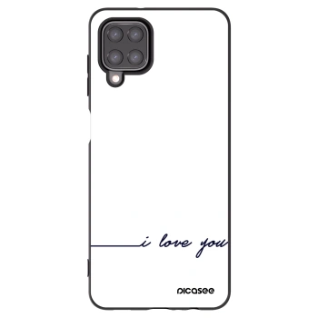 Picasee fekete szilikon tok az alábbi mobiltelefonokra Samsung Galaxy A12 A125F - I love you