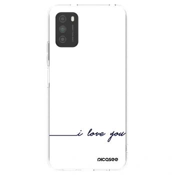 Picasee átlátszó szilikon tok az alábbi mobiltelefonokra Xiaomi Poco M3 - I love you