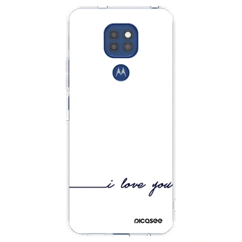 Picasee átlátszó szilikon tok az alábbi mobiltelefonokra Motorola Moto G9 Play - I love you