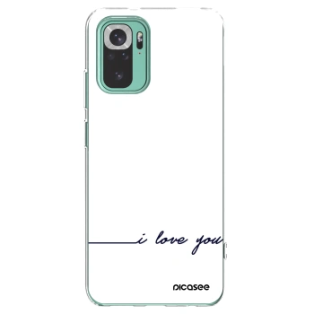 Picasee átlátszó szilikon tok az alábbi mobiltelefonokra Xiaomi Redmi Note 10 Pro - I love you