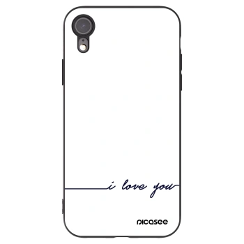 Picasee fekete szilikon tok az alábbi mobiltelefonokra Apple iPhone XR - I love you