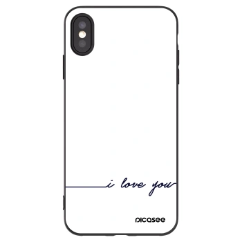 Picasee fekete szilikon tok az alábbi mobiltelefonokra Apple iPhone XS Max - I love you