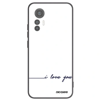 Picasee fekete szilikon tok az alábbi mobiltelefonokra Xiaomi 12 Lite - I love you
