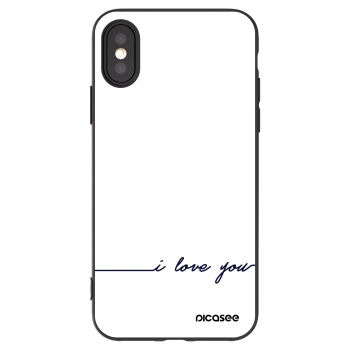Picasee fekete szilikon tok az alábbi mobiltelefonokra Apple iPhone X/XS - I love you