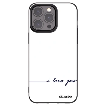 Picasee fekete szilikon tok az alábbi mobiltelefonokra Apple iPhone 15 Pro Max - I love you