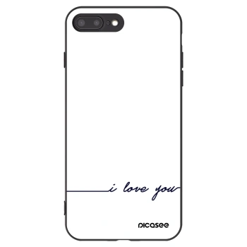 Picasee fekete szilikon tok az alábbi mobiltelefonokra Apple iPhone 7 Plus - I love you
