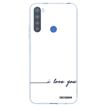 Picasee átlátszó szilikon tok az alábbi mobiltelefonokra Xiaomi Redmi Note 8T - I love you
