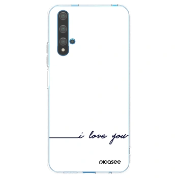 Picasee átlátszó szilikon tok az alábbi mobiltelefonokra Huawei Nova 5T - I love you