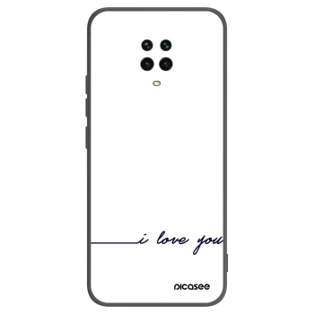 Picasee fekete szilikon tok az alábbi mobiltelefonokra Xiaomi Redmi Note 9 Pro - I love you