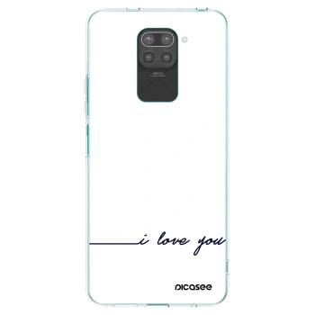 Picasee fekete szilikon tok az alábbi mobiltelefonokra Xiaomi Redmi Note 9 - I love you