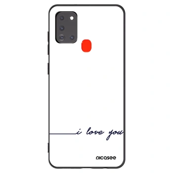 Picasee fekete szilikon tok az alábbi mobiltelefonokra Samsung Galaxy A21s - I love you