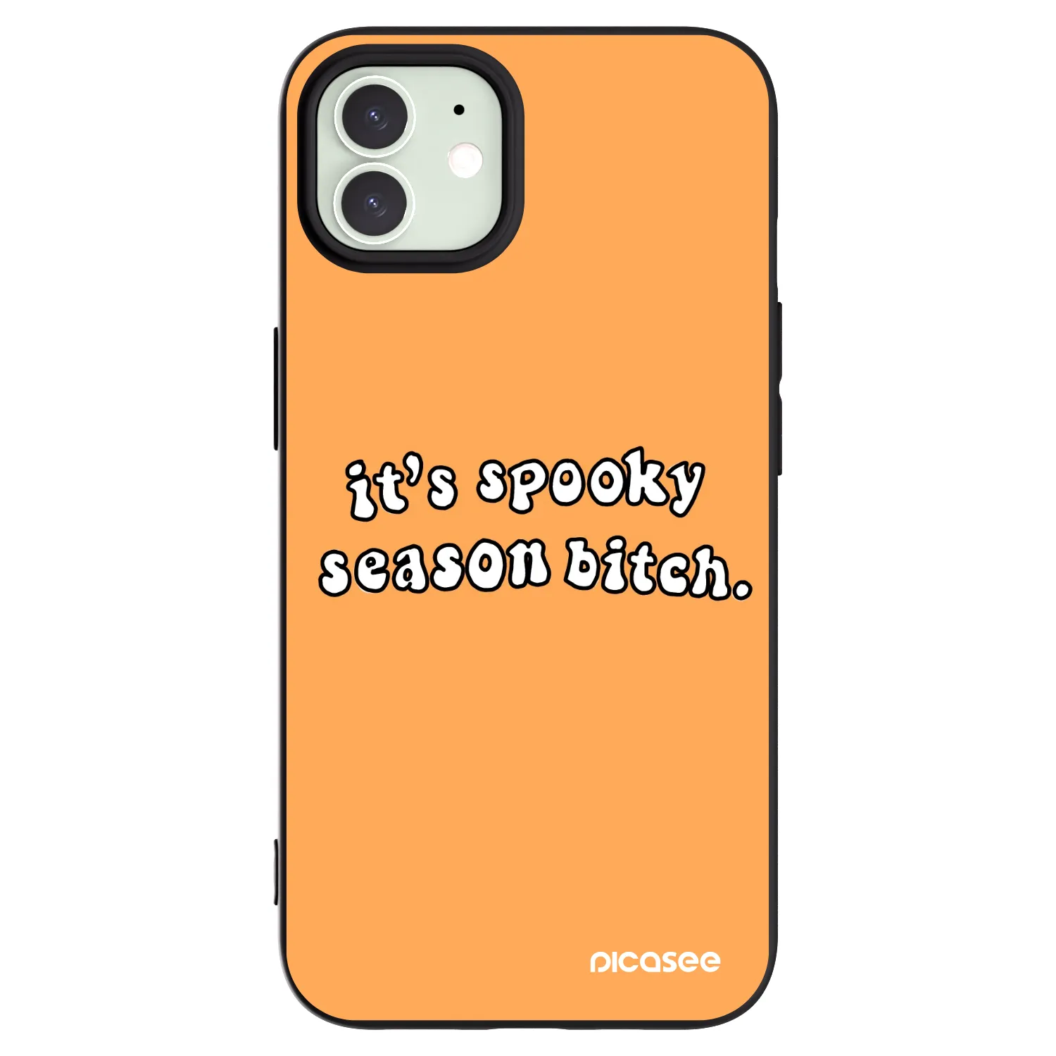 Picasee fekete szilikon tok az alábbi mobiltelefonokra Apple iPhone 12 - Spooky season