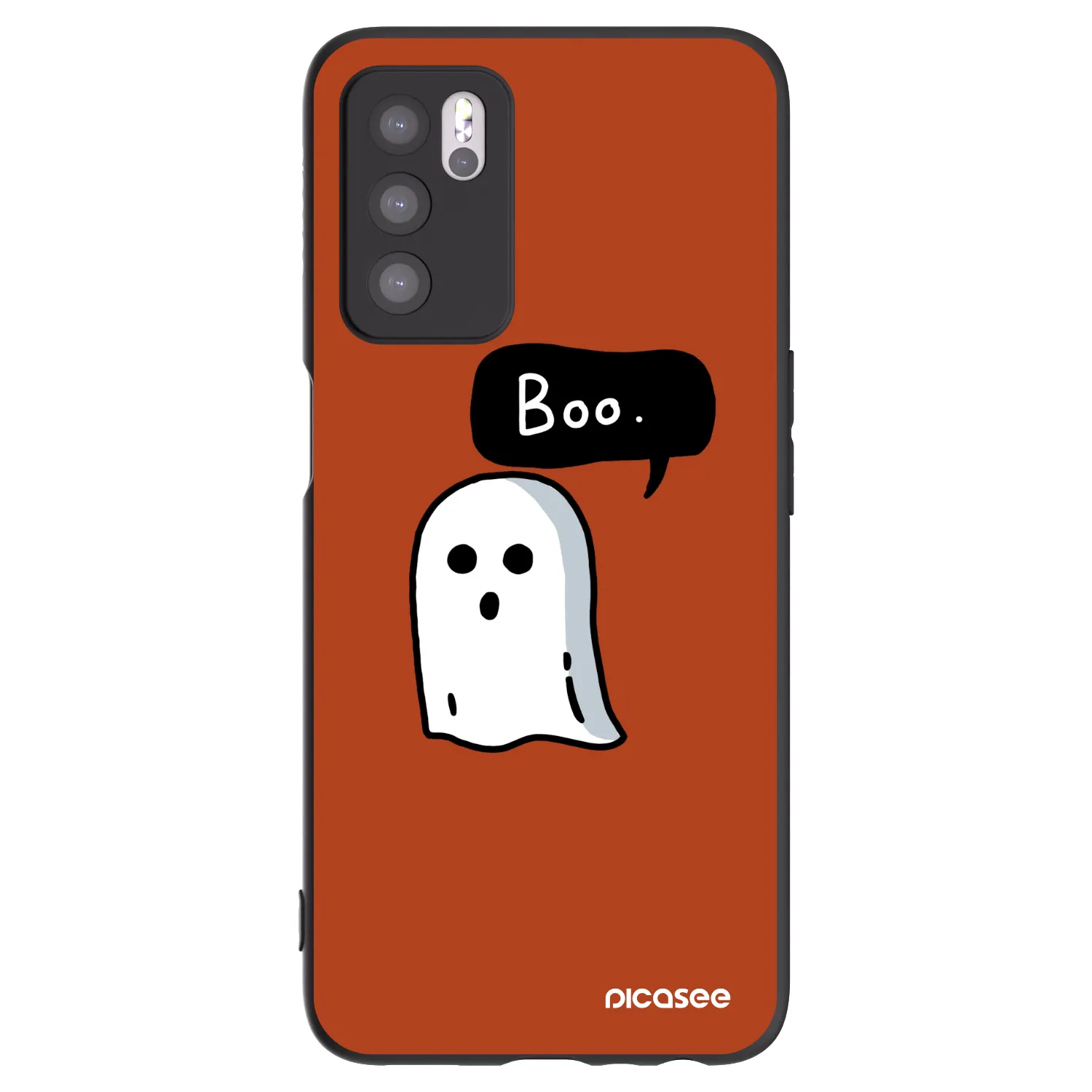Picasee fekete szilikon tok az alábbi mobiltelefonokra OPPO A16s - Boo