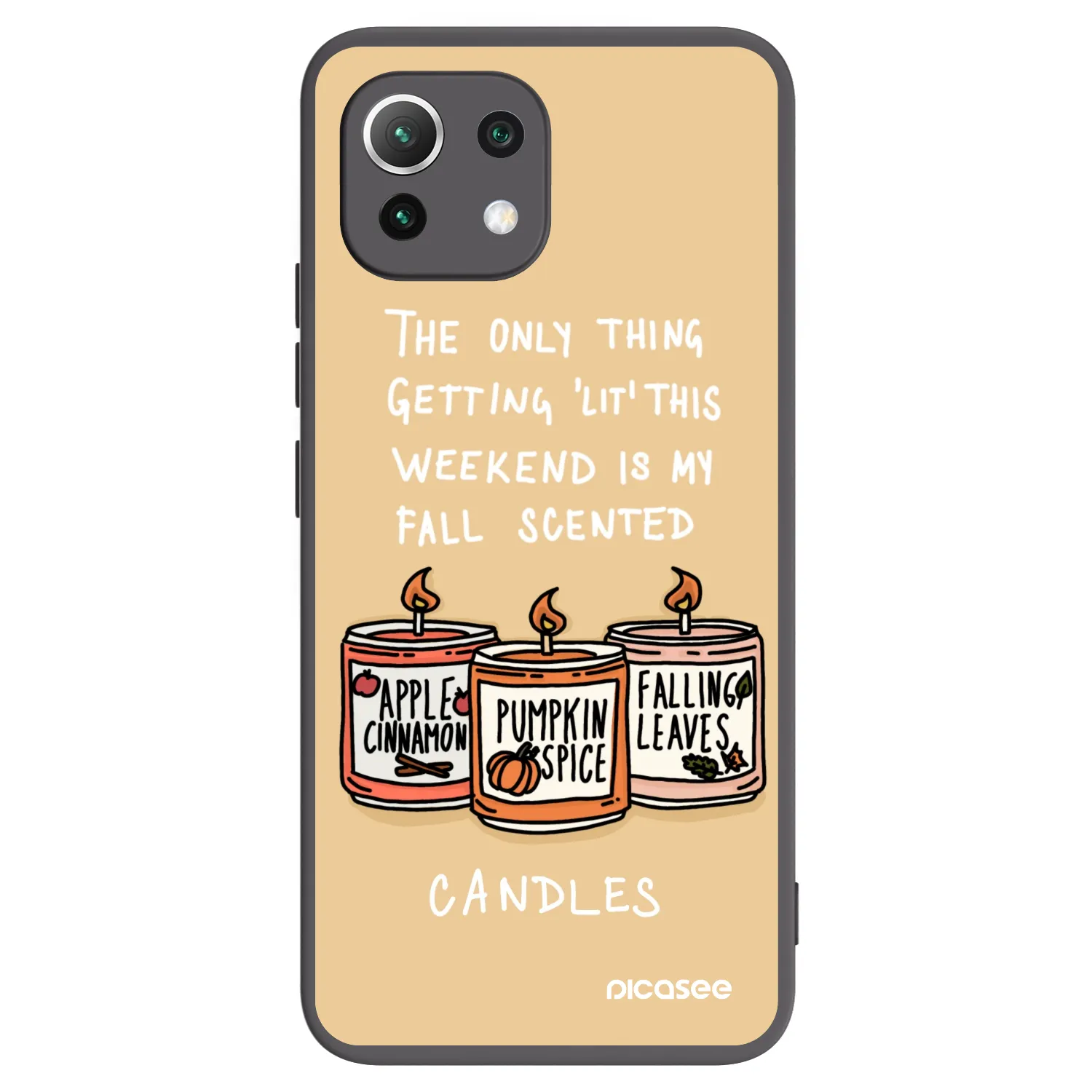 Picasee fekete szilikon tok az alábbi mobiltelefonokra Xiaomi Mi 11 Lite - Candles