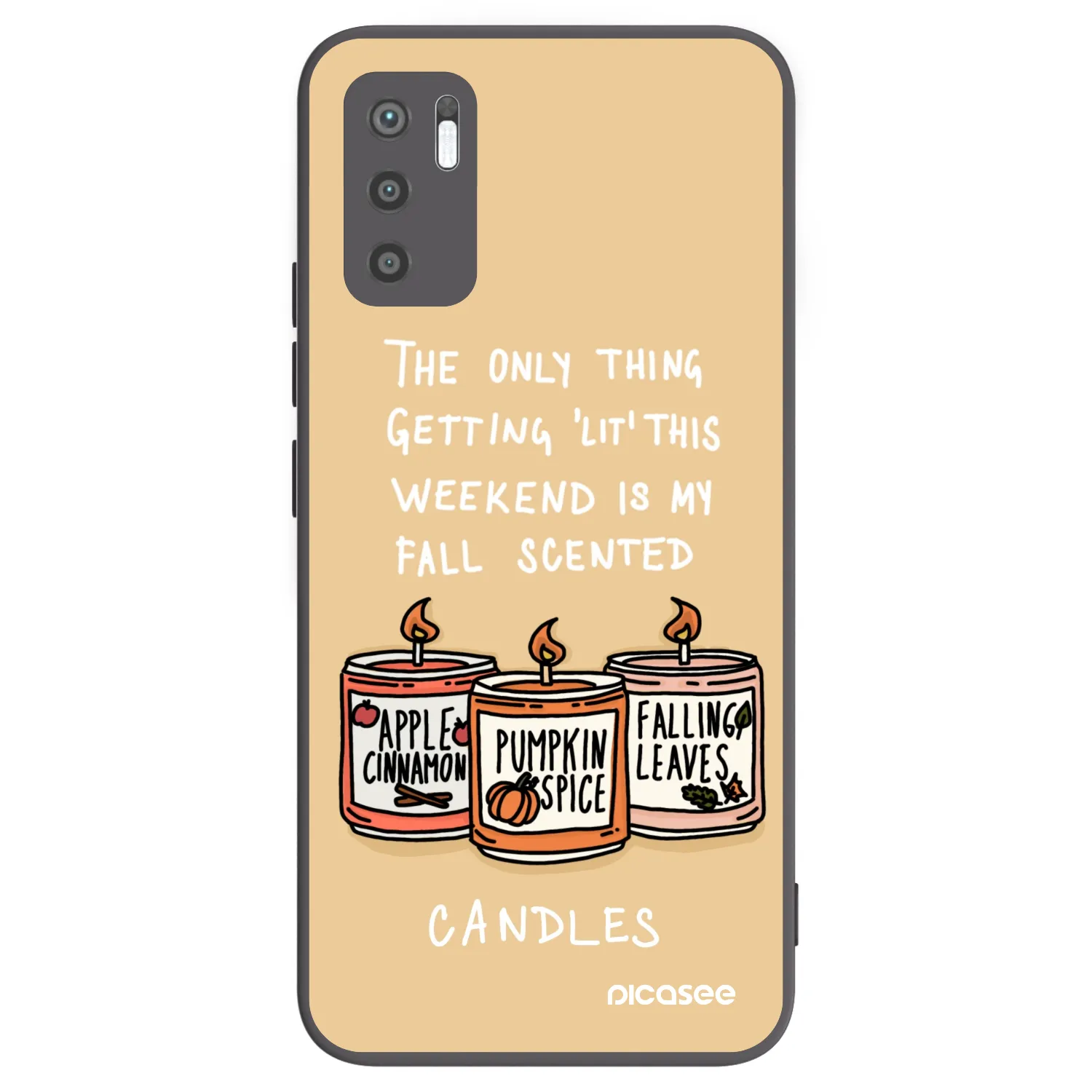 Picasee fekete szilikon tok az alábbi mobiltelefonokra Xiaomi Redmi Note 10 5G - Candles