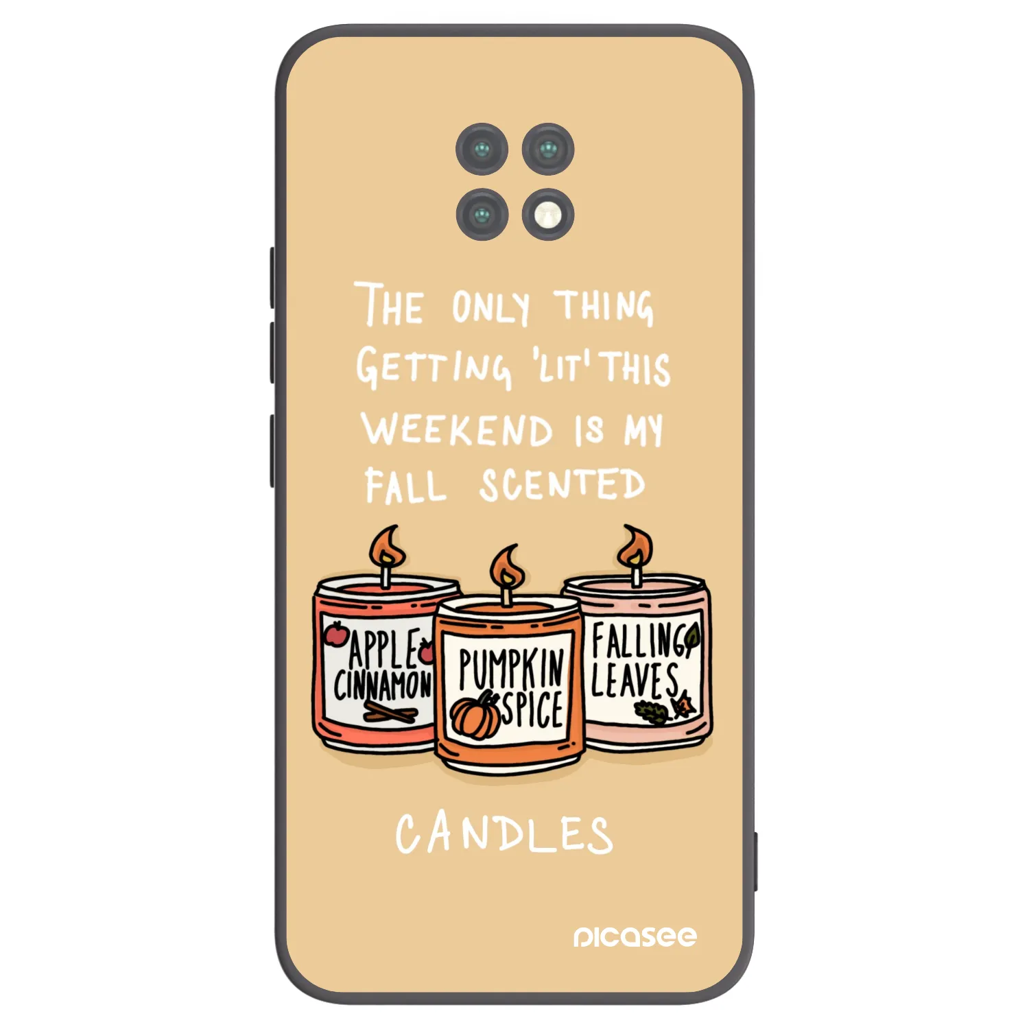 Picasee fekete szilikon tok az alábbi mobiltelefonokra Xiaomi Redmi Note 9T - Candles
