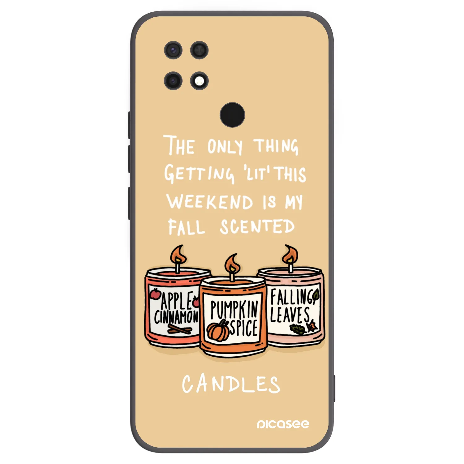 Picasee fekete szilikon tok az alábbi mobiltelefonokra Xiaomi Redmi 10C - Candles