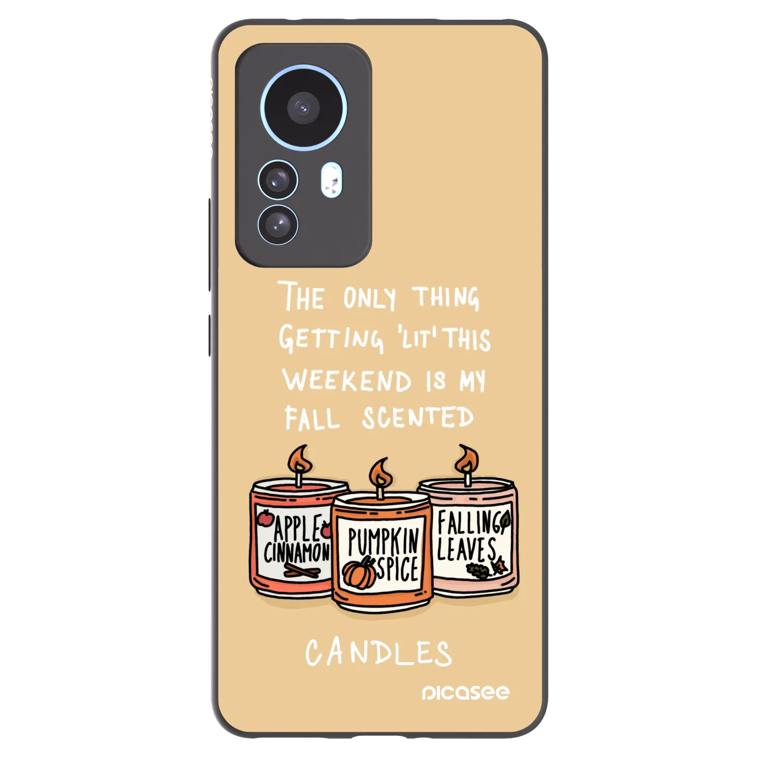 Picasee fekete szilikon tok az alábbi mobiltelefonokra Xiaomi 12T - Candles