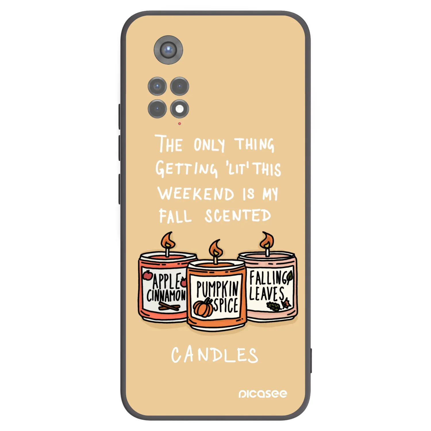 Picasee fekete szilikon tok az alábbi mobiltelefonokra Xiaomi Redmi Note 11S 5G - Candles