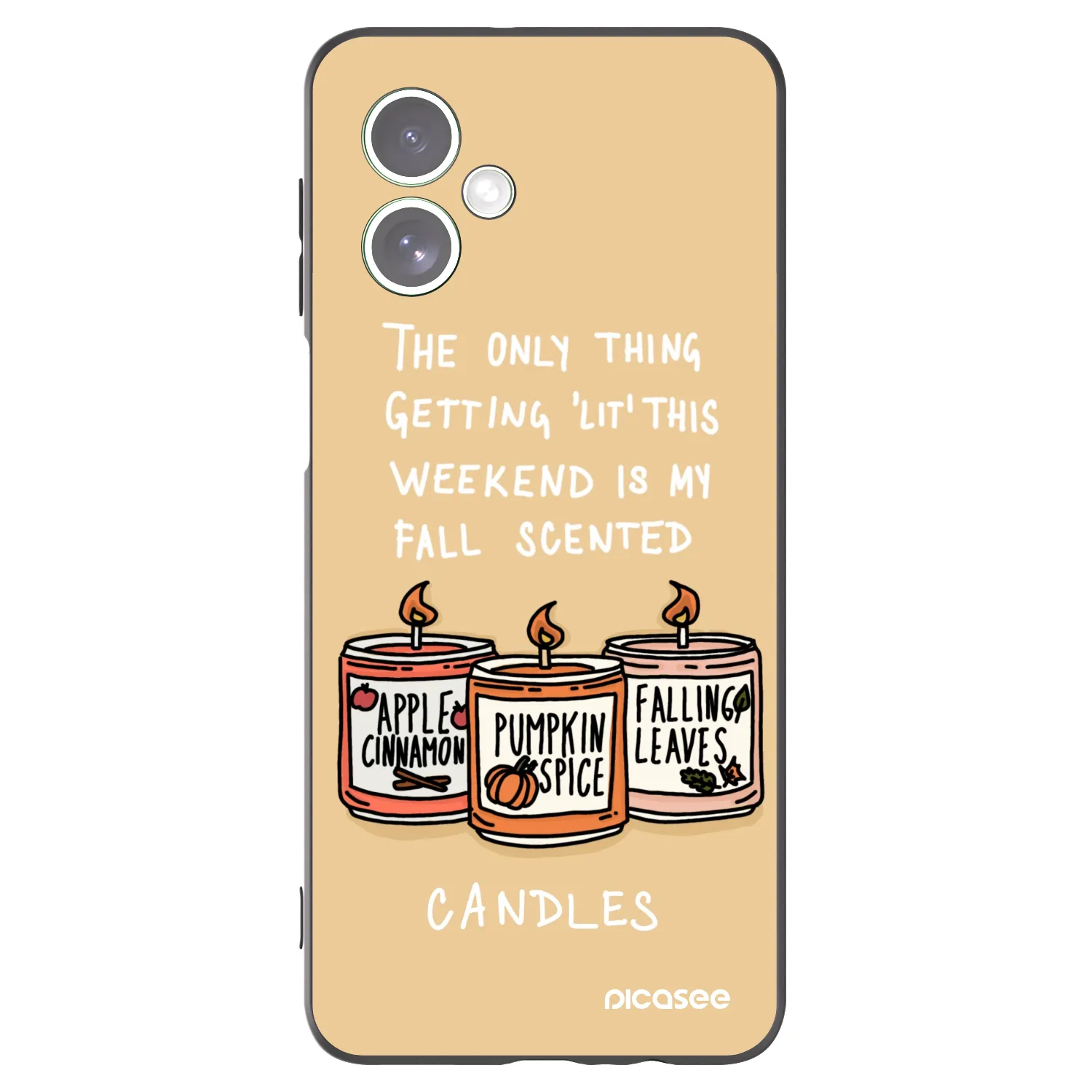 Picasee fekete szilikon tok az alábbi mobiltelefonokra Motorola Moto G54 5G - Candles