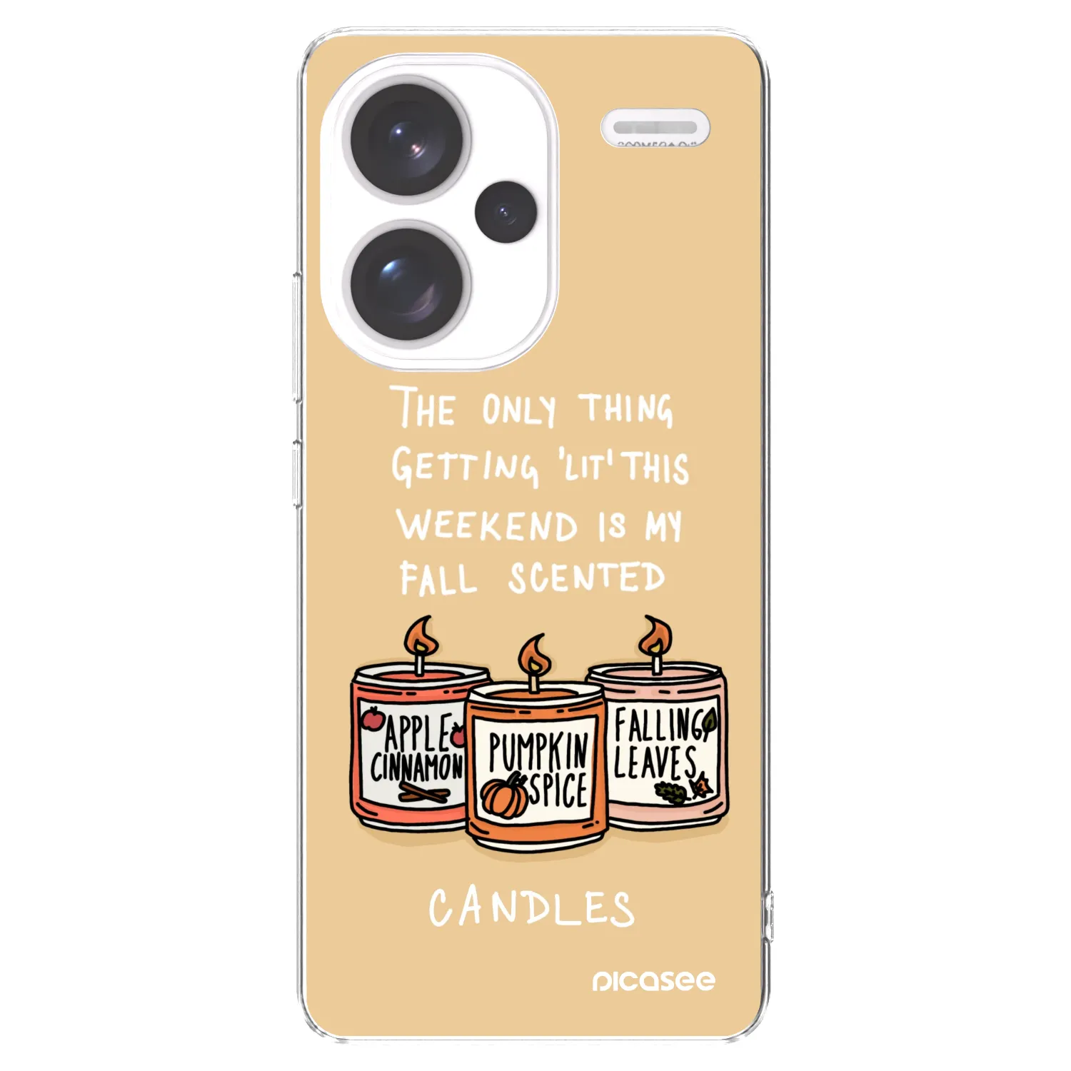 Picasee átlátszó szilikon tok az alábbi mobiltelefonokra Xiaomi Redmi Note 13 Pro+ 5G - Candles
