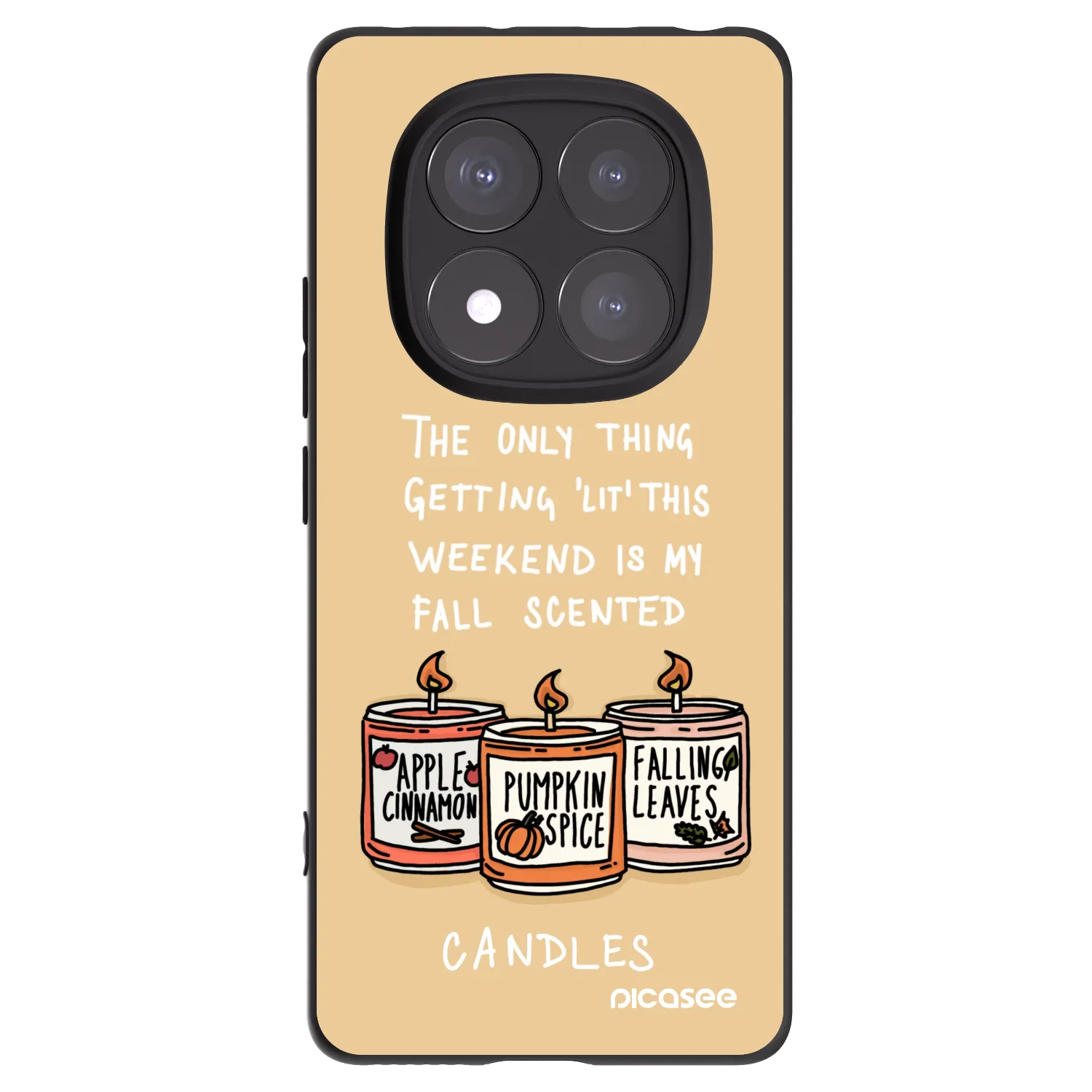 Picasee fekete szilikon tok az alábbi mobiltelefonokra Xiaomi Redmi Note 14 Pro 5G - Candles