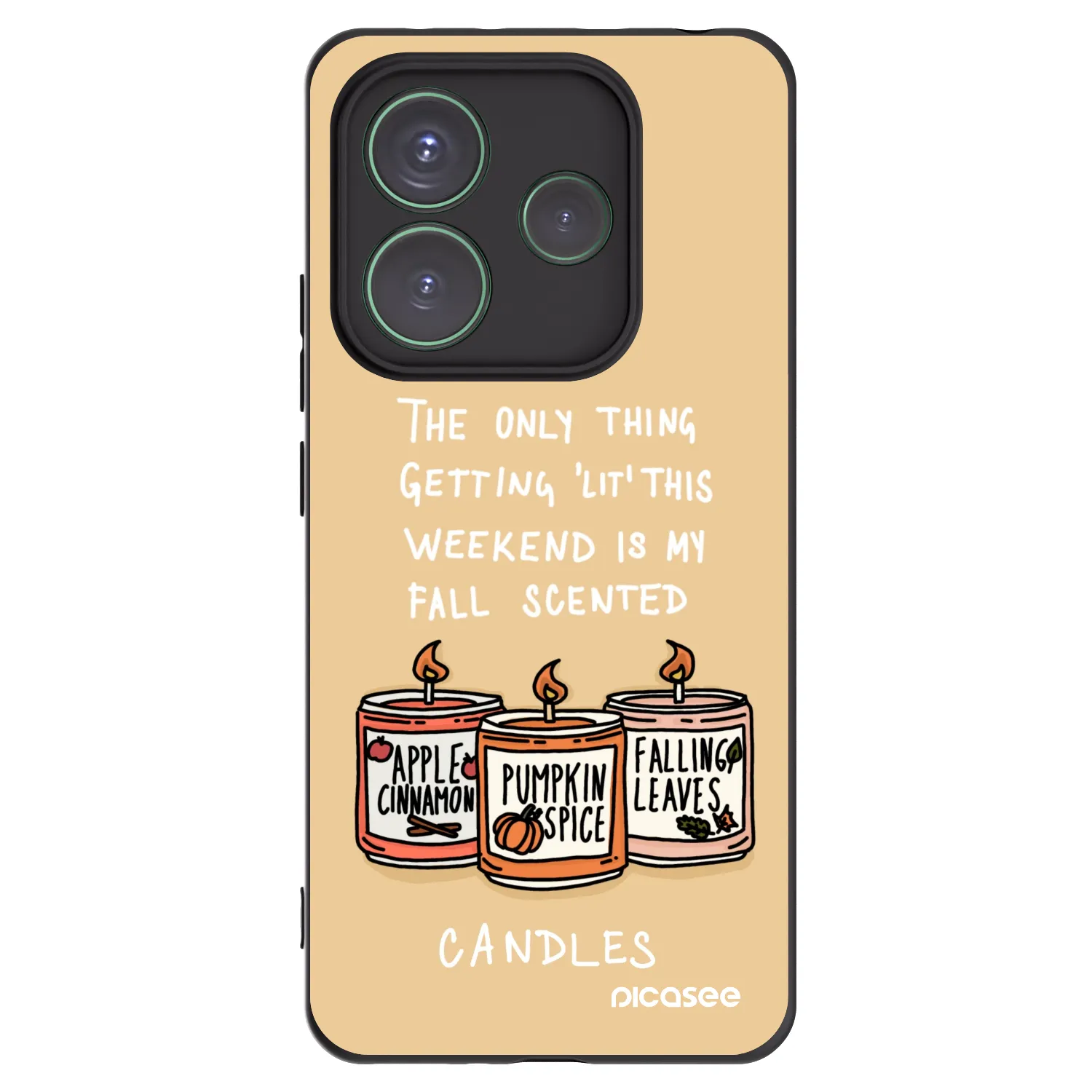 Picasee fekete szilikon tok az alábbi mobiltelefonokra Xiaomi Redmi Note 14 5G - Candles
