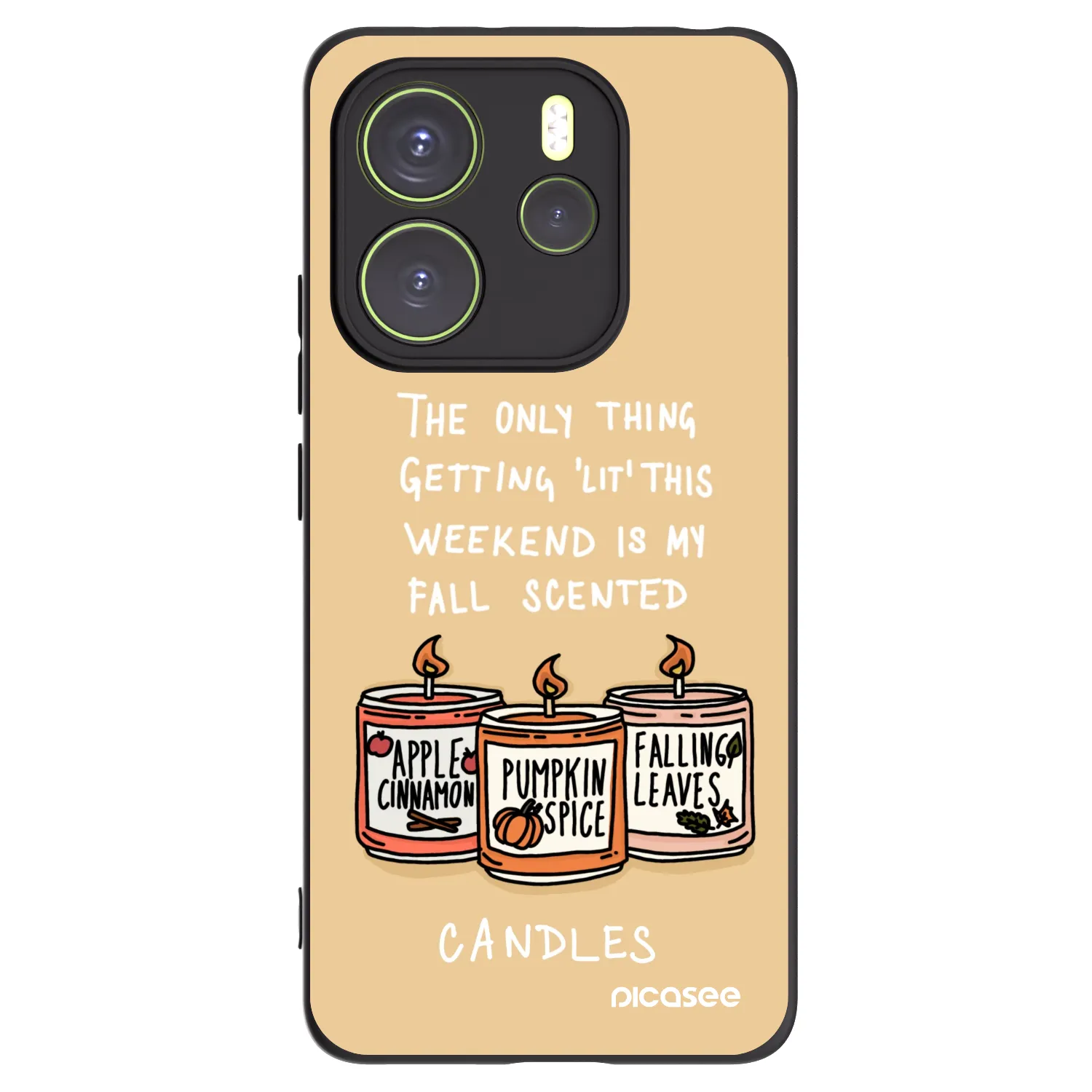Picasee fekete szilikon tok az alábbi mobiltelefonokra Xiaomi Redmi Note 14 4G - Candles