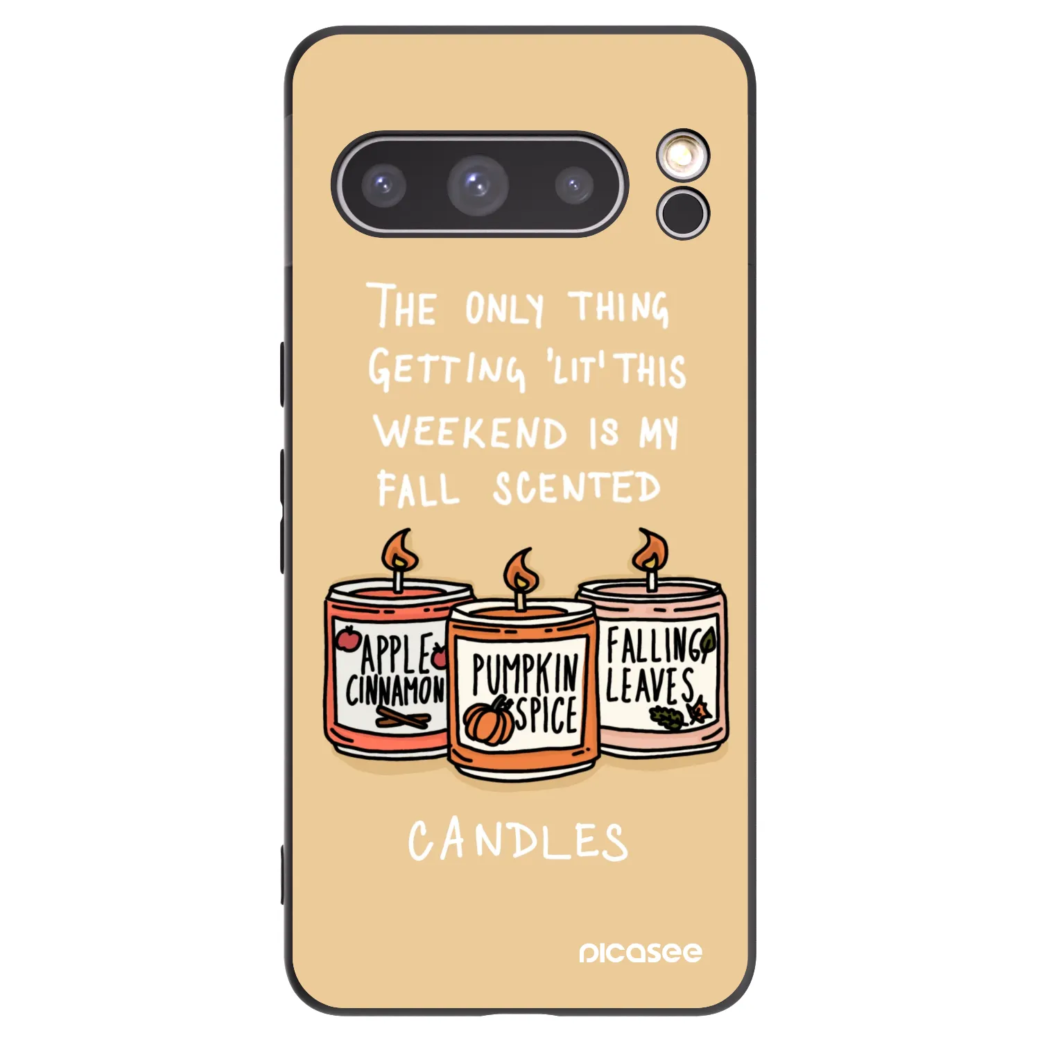 Picasee fekete szilikon tok az alábbi mobiltelefonokra Google Pixel 8 Pro - Candles