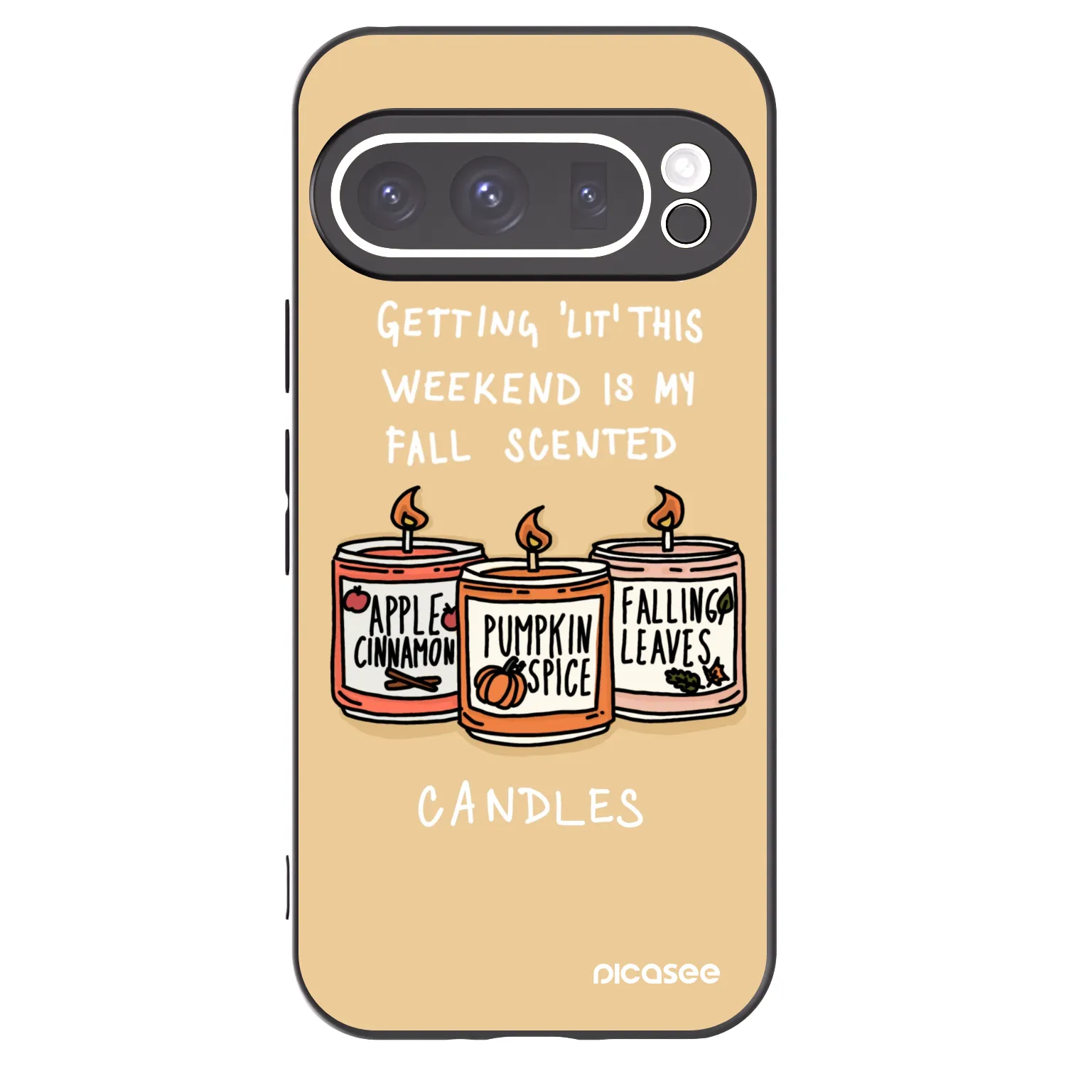 Picasee fekete szilikon tok az alábbi mobiltelefonokra Google Pixel 9 Pro - Candles