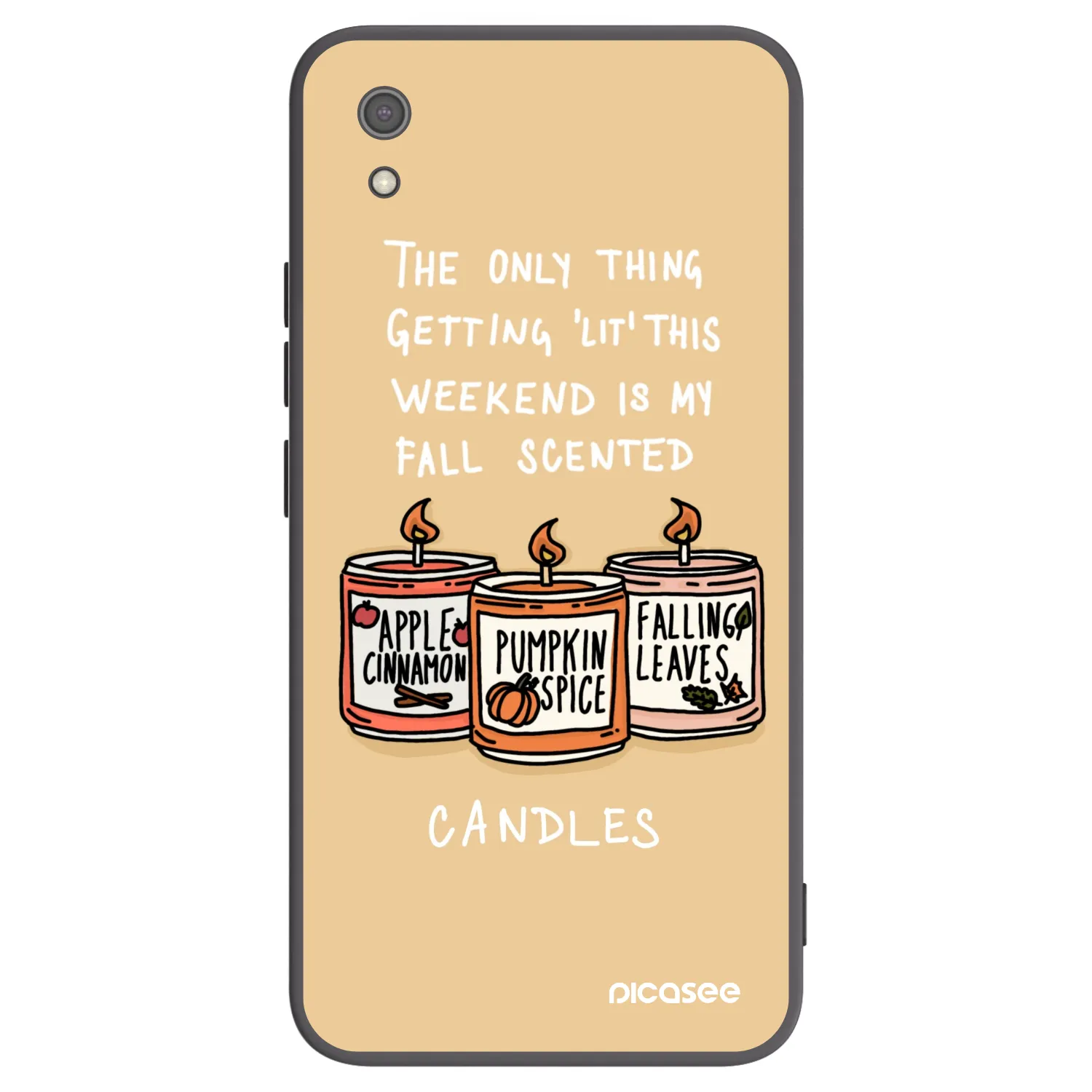 Picasee fekete szilikon tok az alábbi mobiltelefonokra Xiaomi Redmi 7A - Candles