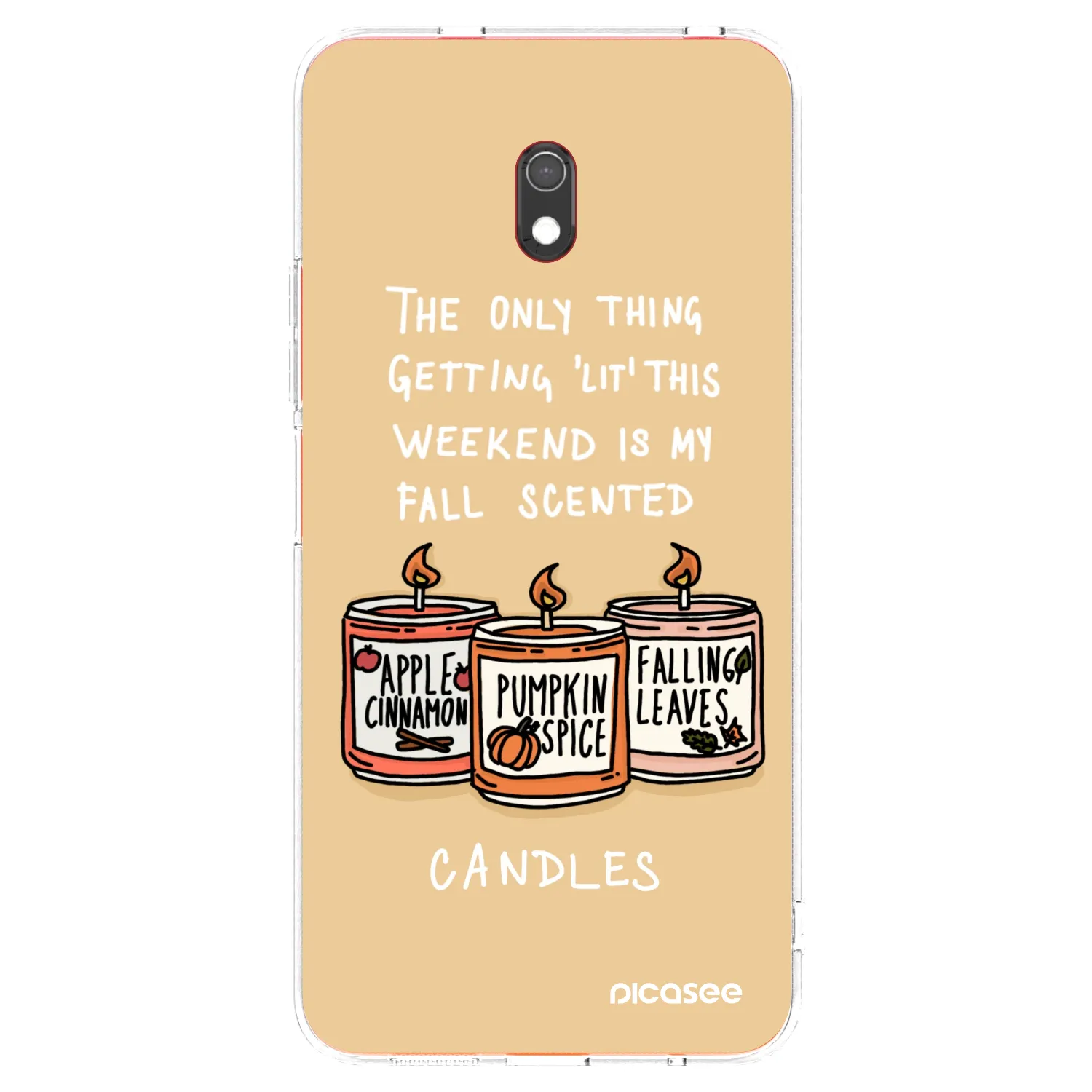 Picasee átlátszó szilikon tok az alábbi mobiltelefonokra Xiaomi Redmi 8A - Candles