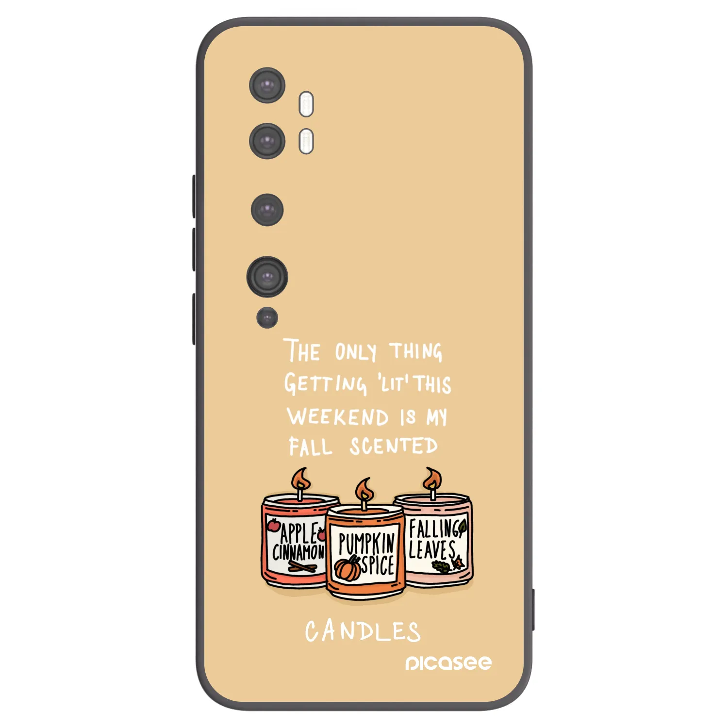 Picasee fekete szilikon tok az alábbi mobiltelefonokra Xiaomi Mi Note 10 (Pro) - Candles