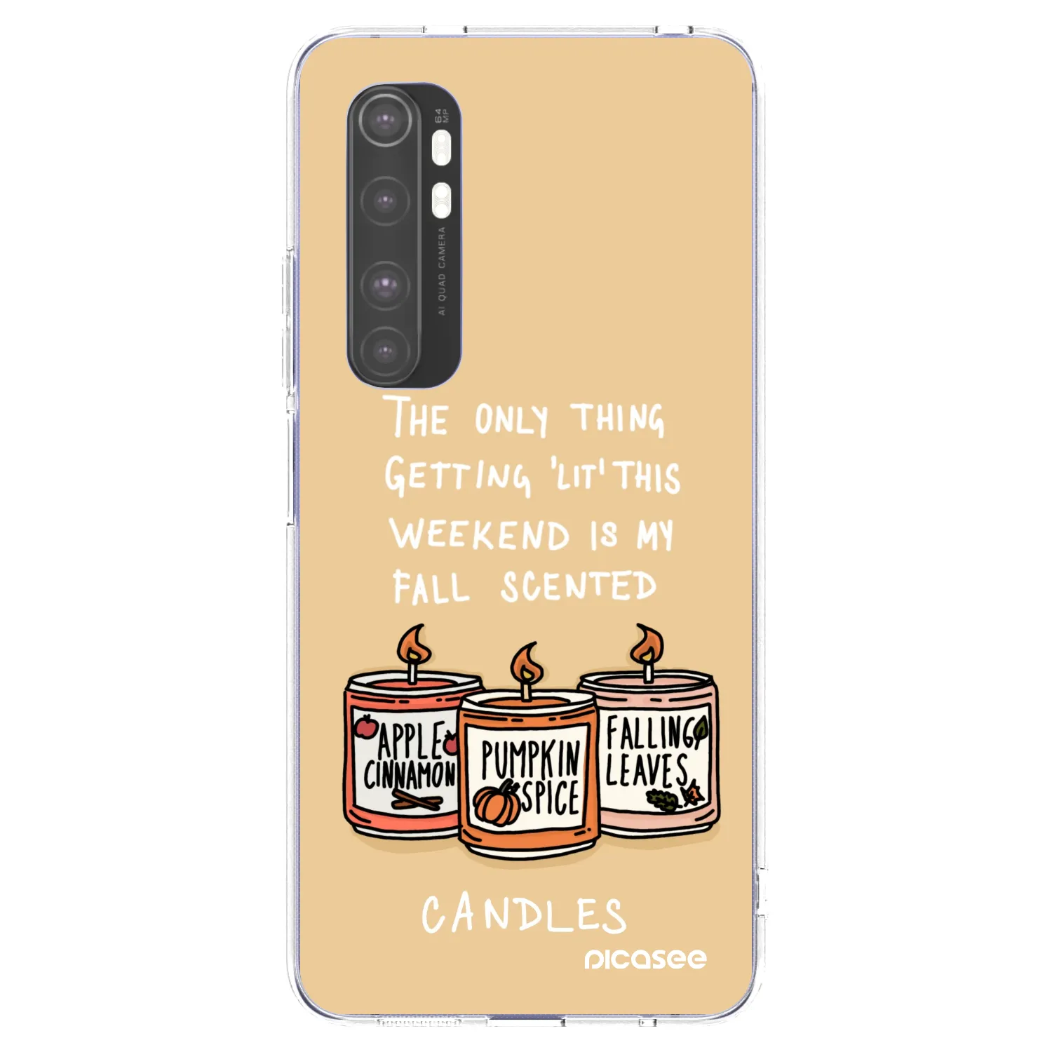 Picasee átlátszó szilikon tok az alábbi mobiltelefonokra Xiaomi Mi Note 10 Lite - Candles
