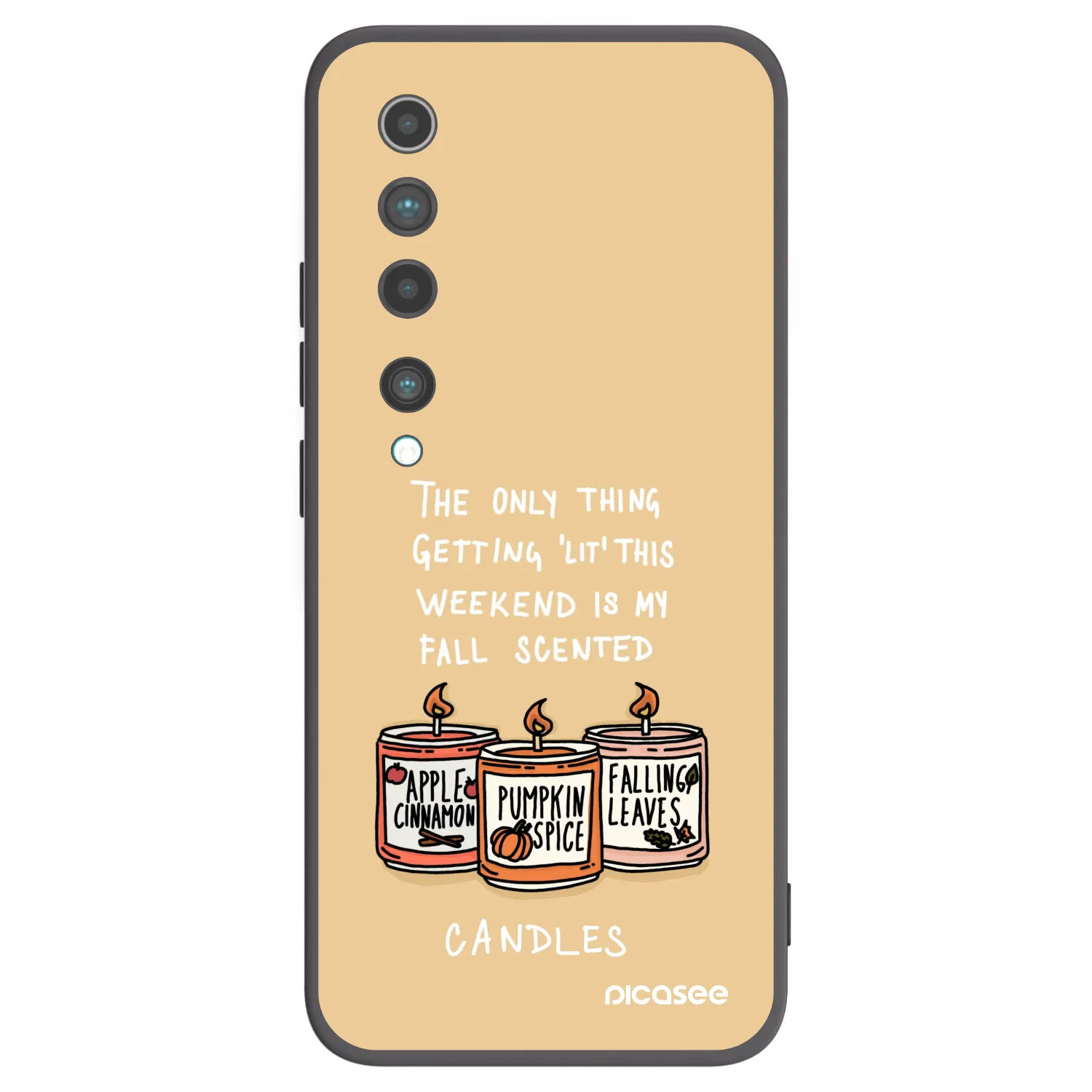 Picasee fekete szilikon tok az alábbi mobiltelefonokra Xiaomi Mi 10 - Candles