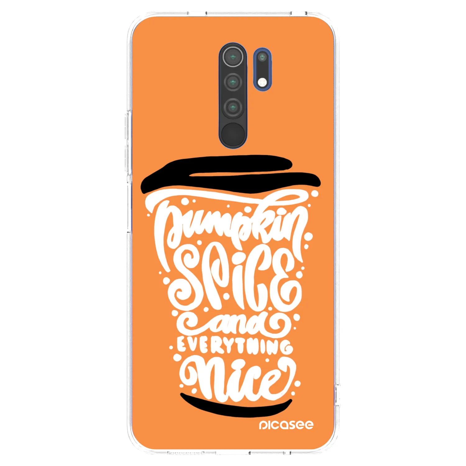 Picasee átlátszó szilikon tok az alábbi mobiltelefonokra Xiaomi Redmi 9 - Pumpkin coffee