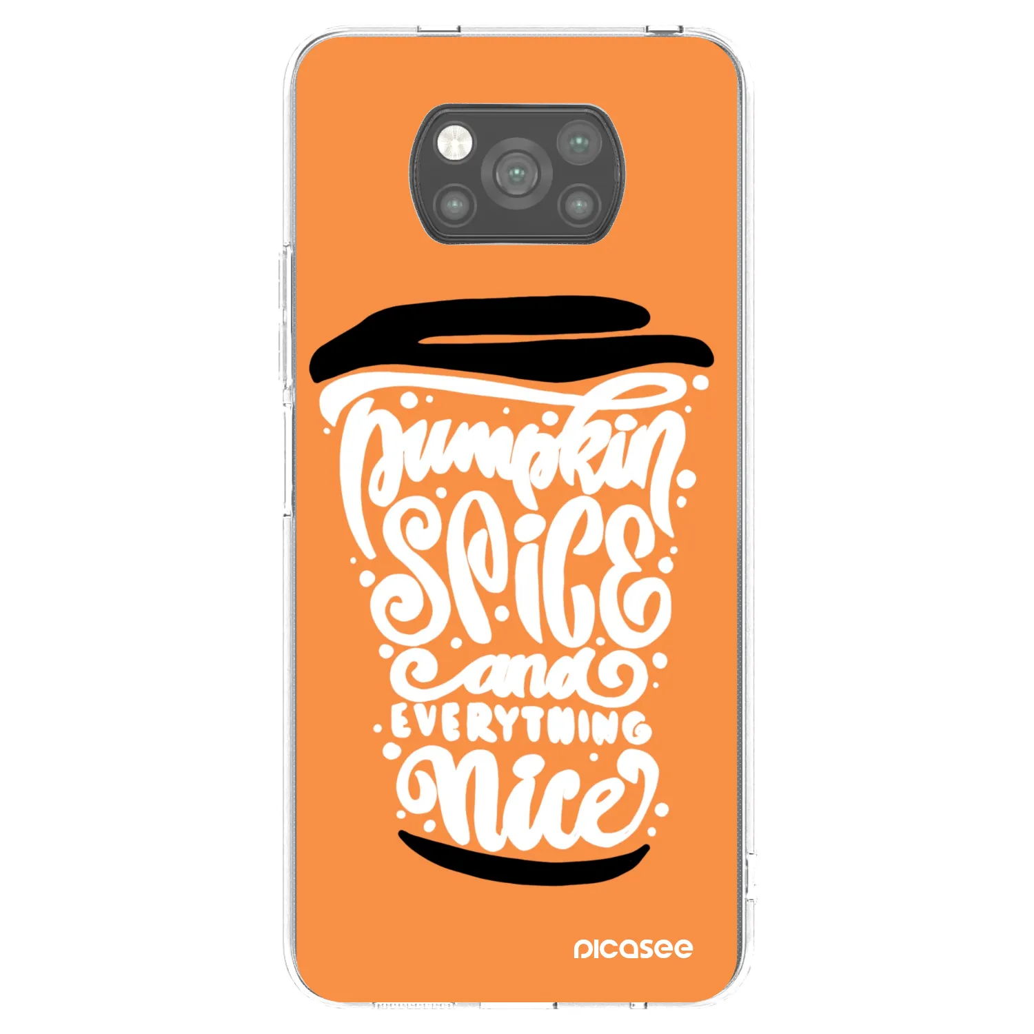Picasee fekete szilikon tok az alábbi mobiltelefonokra Xiaomi Poco X3 - Pumpkin coffee