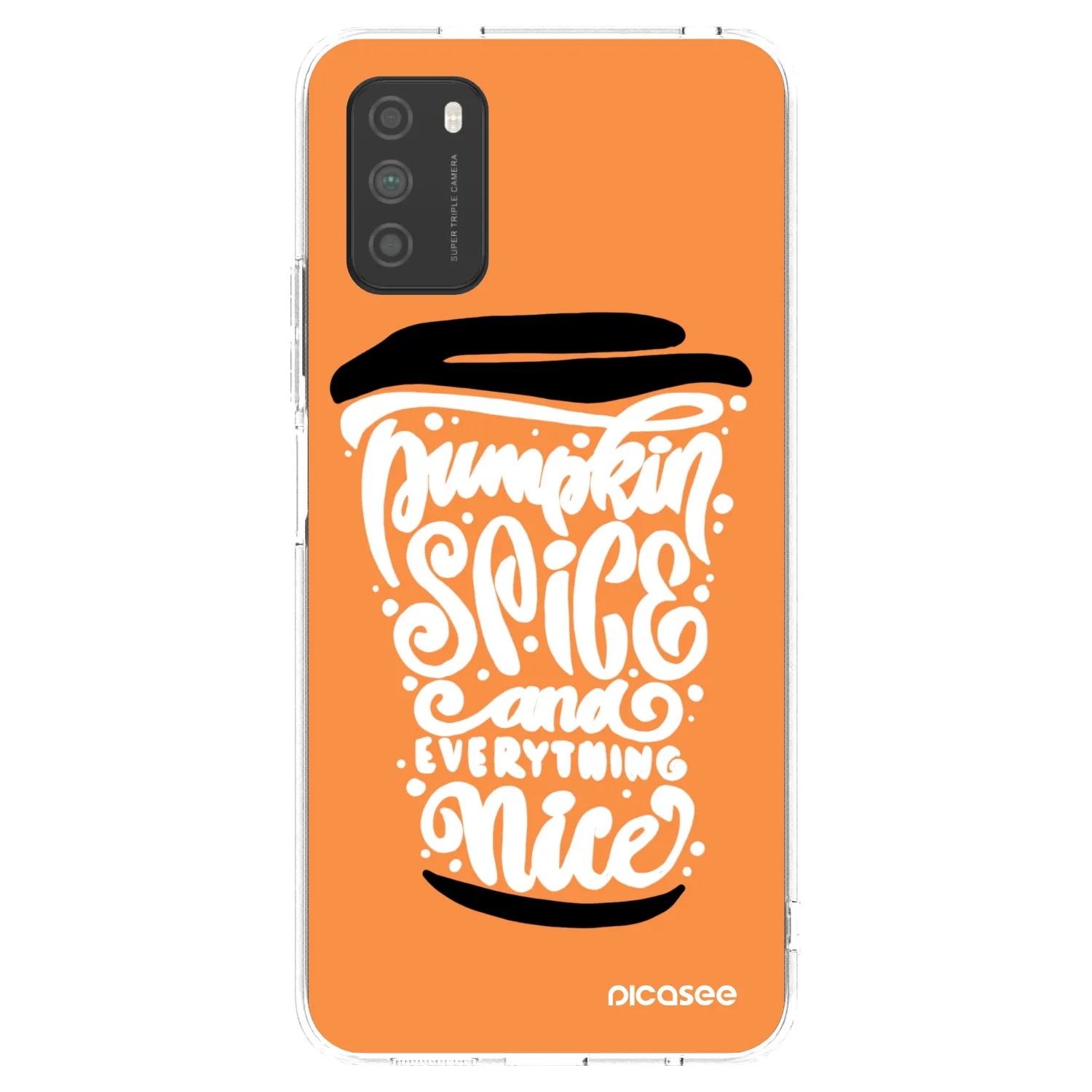 Picasee átlátszó szilikon tok az alábbi mobiltelefonokra Xiaomi Poco M3 - Pumpkin coffee