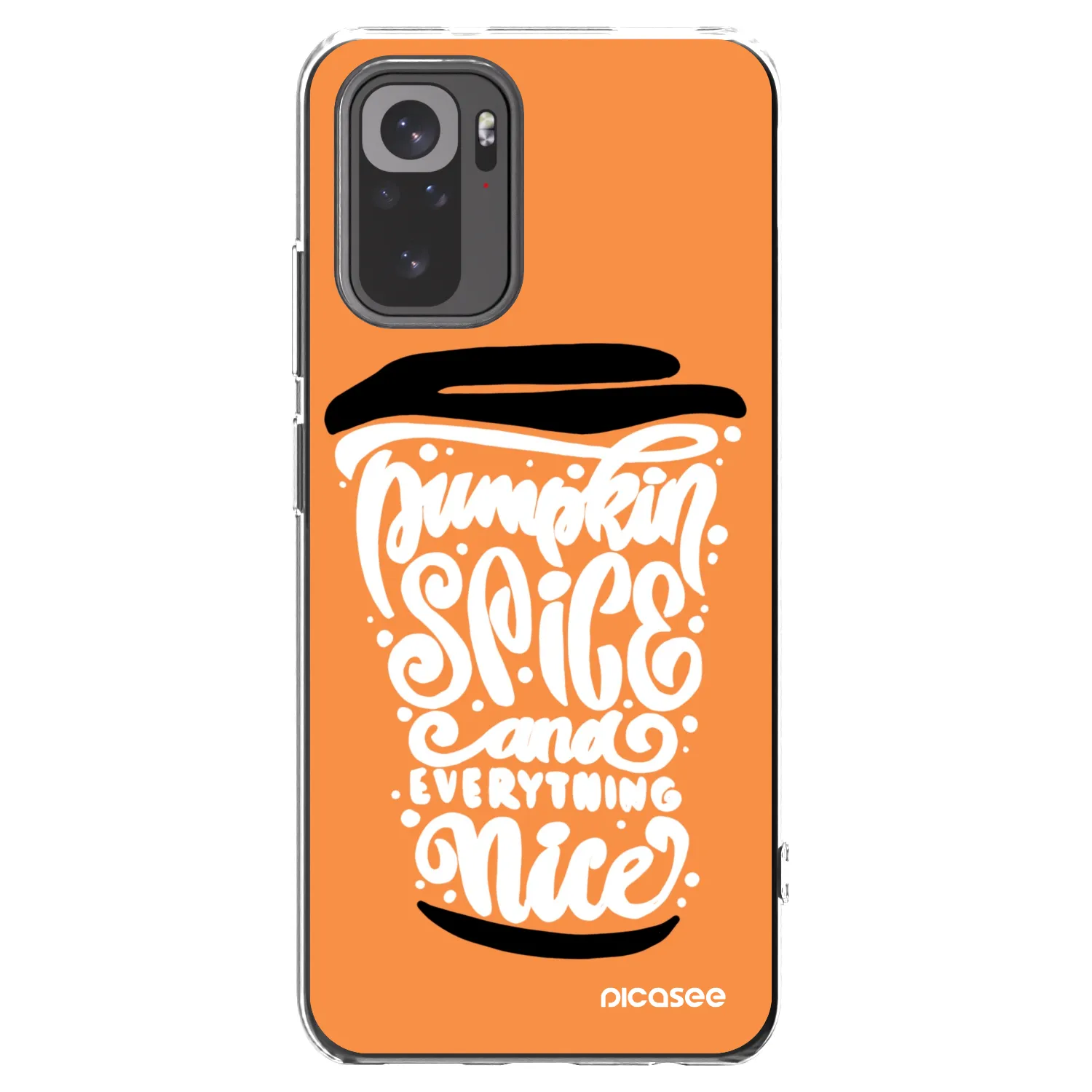 Picasee átlátszó szilikon tok az alábbi mobiltelefonokra Xiaomi Redmi Note 10 - Pumpkin coffee