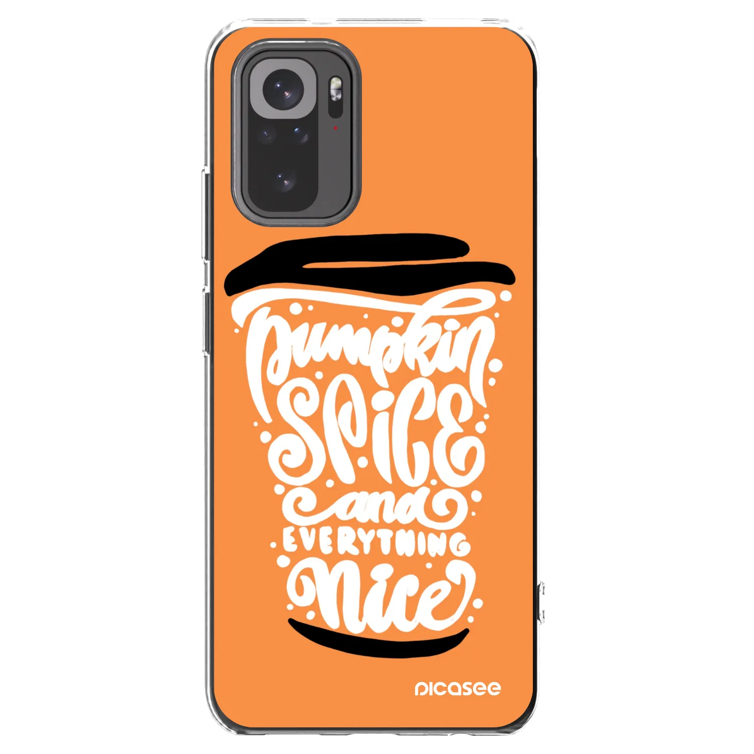 Picasee átlátszó szilikon tok az alábbi mobiltelefonokra Xiaomi Redmi Note 10S - Pumpkin coffee