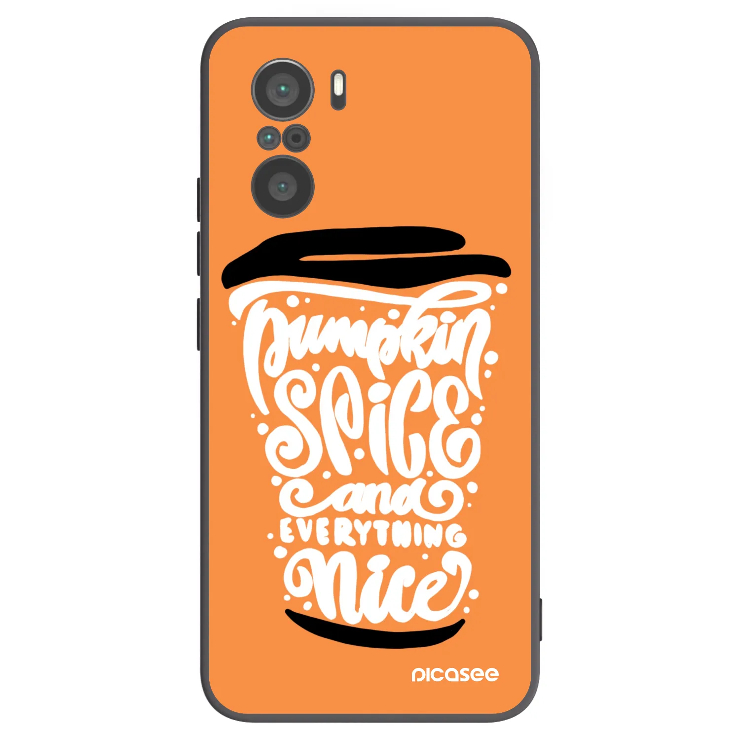 Picasee fekete szilikon tok az alábbi mobiltelefonokra Xiaomi Poco F3 - Pumpkin coffee