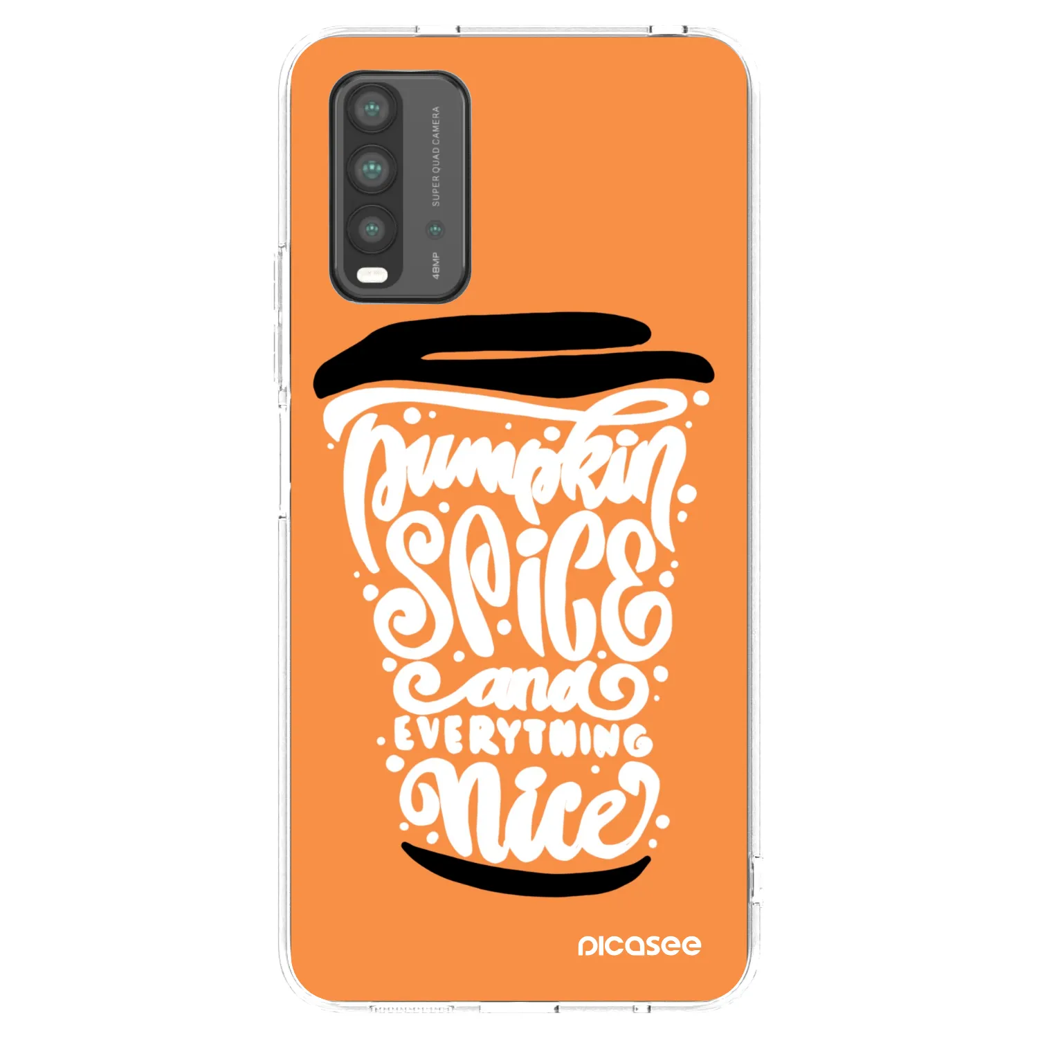 Picasee átlátszó szilikon tok az alábbi mobiltelefonokra Xiaomi Redmi 9T - Pumpkin coffee