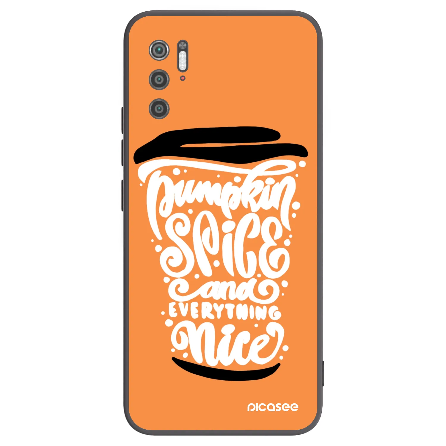Picasee fekete szilikon tok az alábbi mobiltelefonokra Xiaomi Poco M3 Pro 5G - Pumpkin coffee