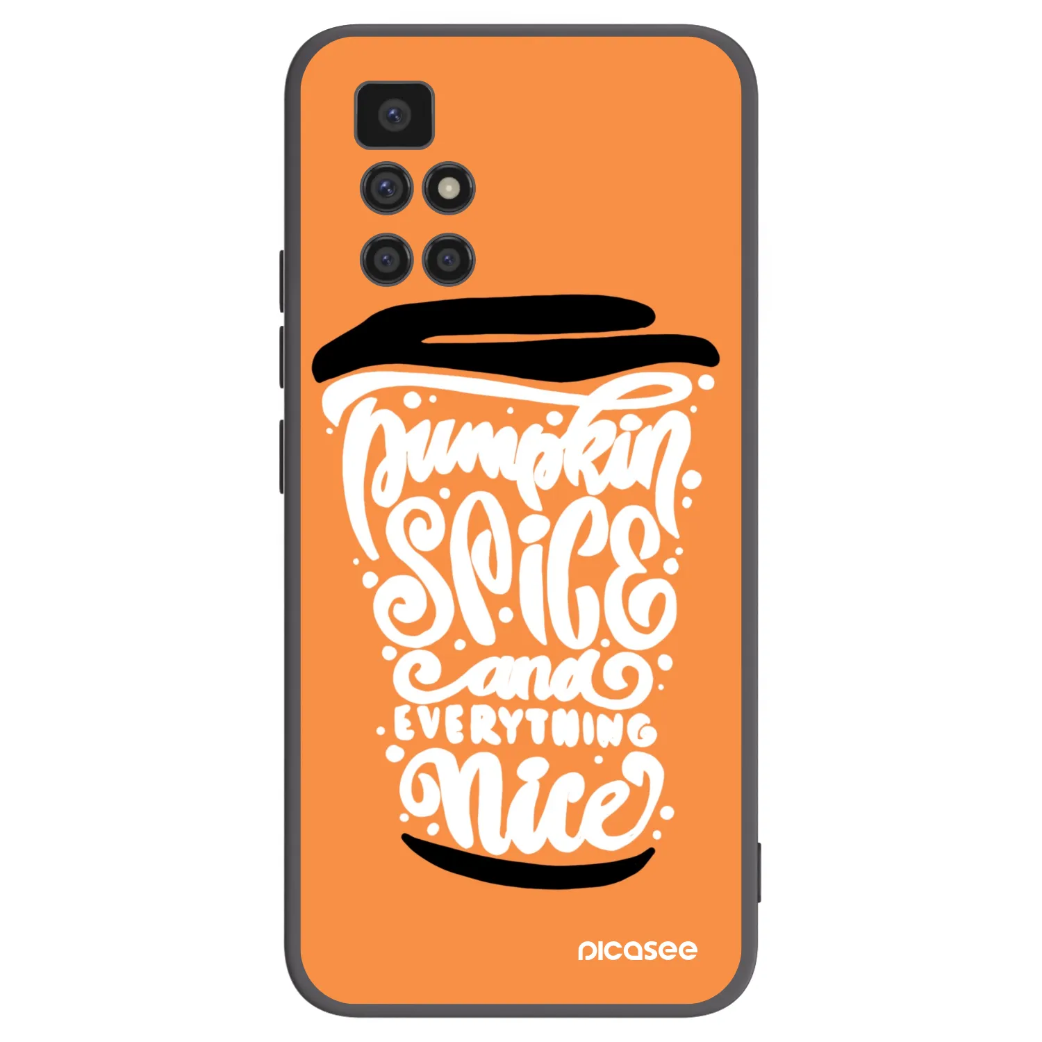 Picasee fekete szilikon tok az alábbi mobiltelefonokra Xiaomi Redmi 10 (2022) - Pumpkin coffee