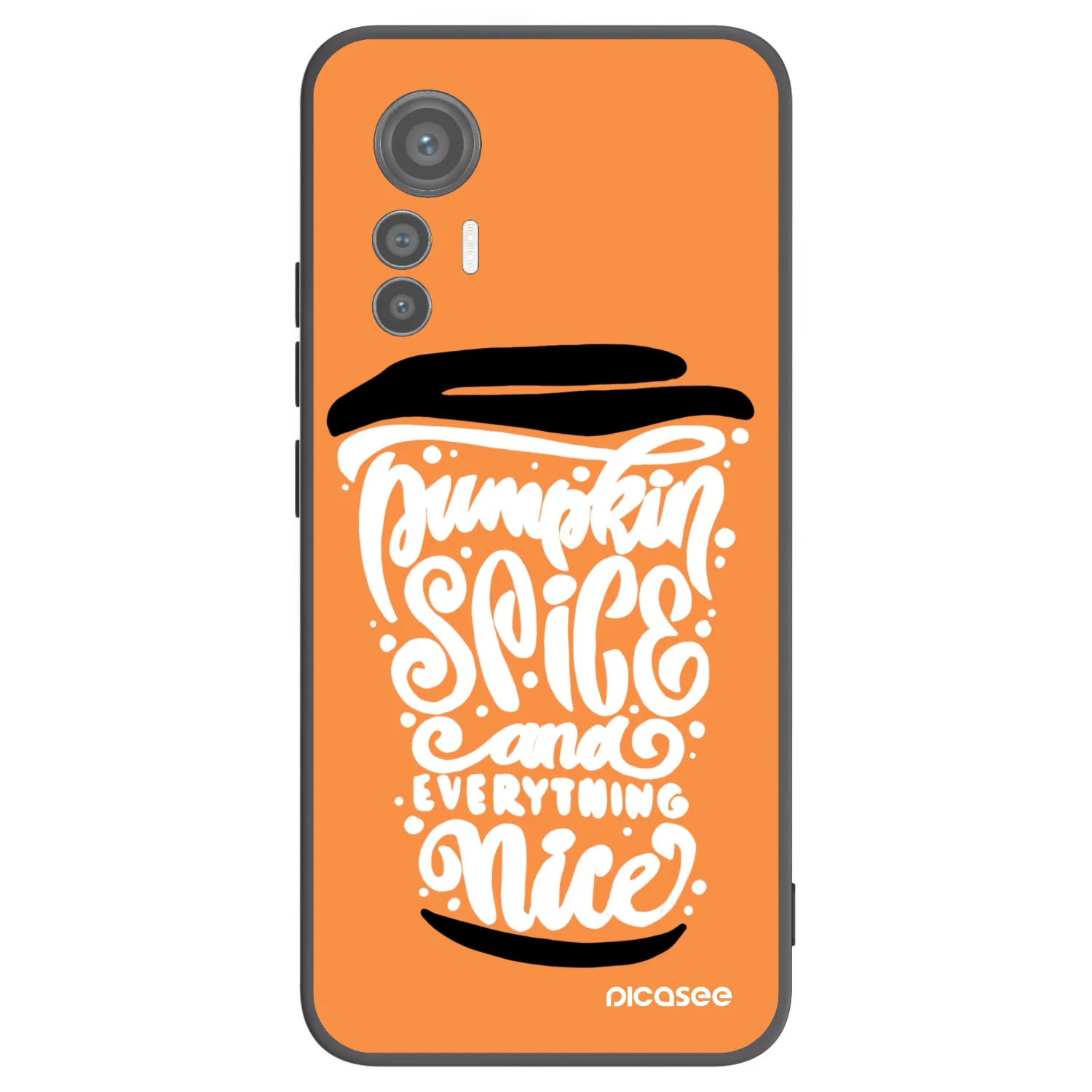 Picasee fekete szilikon tok az alábbi mobiltelefonokra Xiaomi 12 Lite - Pumpkin coffee