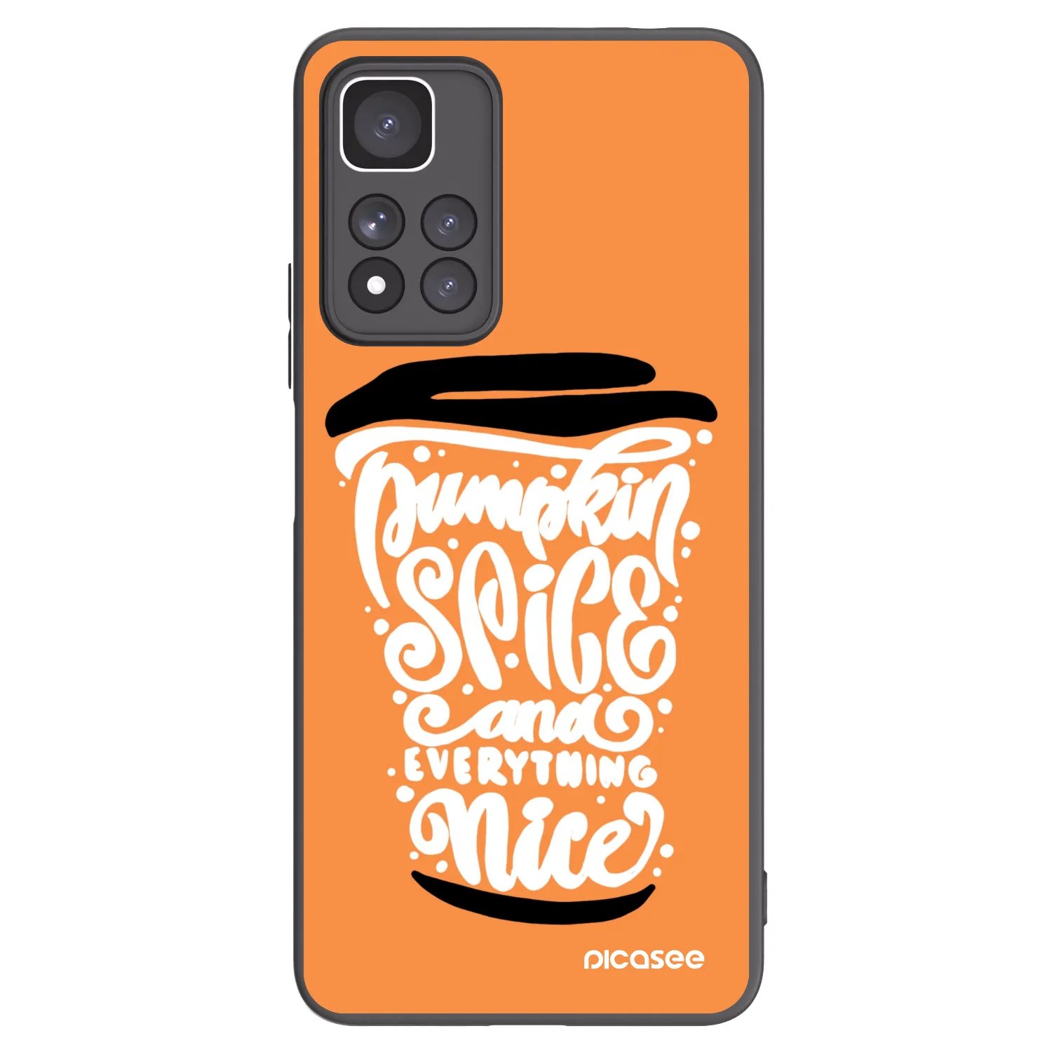 Picasee fekete szilikon tok az alábbi mobiltelefonokra Xiaomi Redmi Note 11 Pro+ 5G - Pumpkin coffee