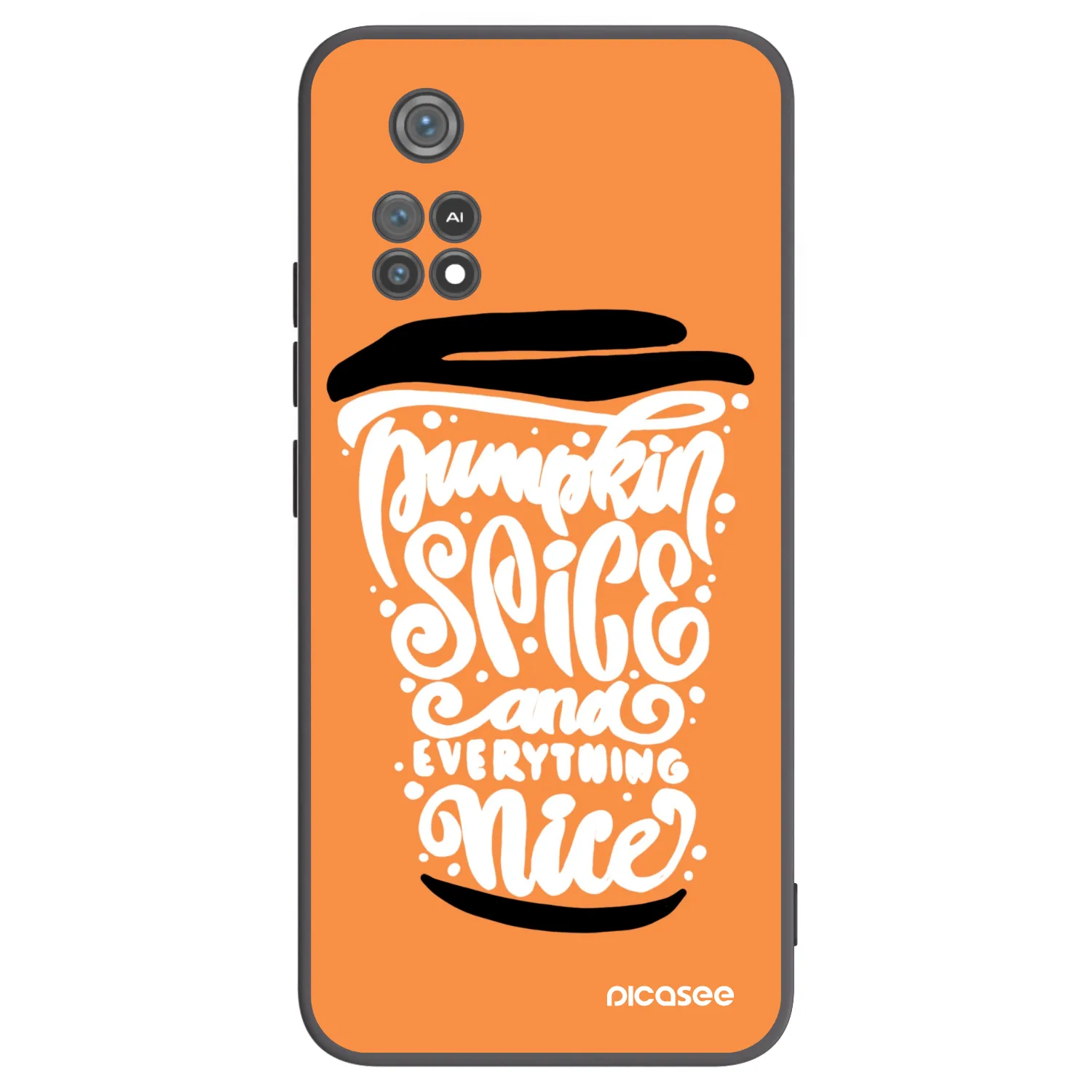 Picasee fekete szilikon tok az alábbi mobiltelefonokra Xiaomi Poco M4 Pro - Pumpkin coffee